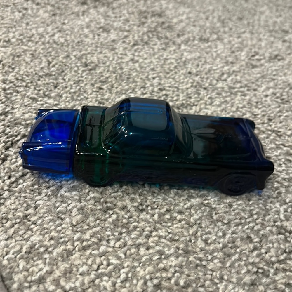 Blue Glass 55 Thunderbird Car, AVON Bottle